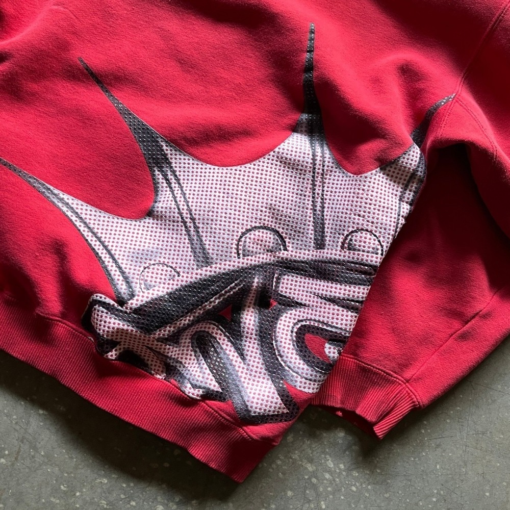 Y2K JNCO JEANS Red Bulldog Graphic Hoodie Pullover Men's Size Large FITS SMALL! - Picture 5 of 9